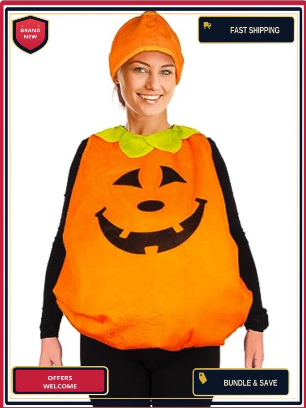 Pumpkin Halloween Costume One Piece Polyester Adult Unisex Cosplay Party